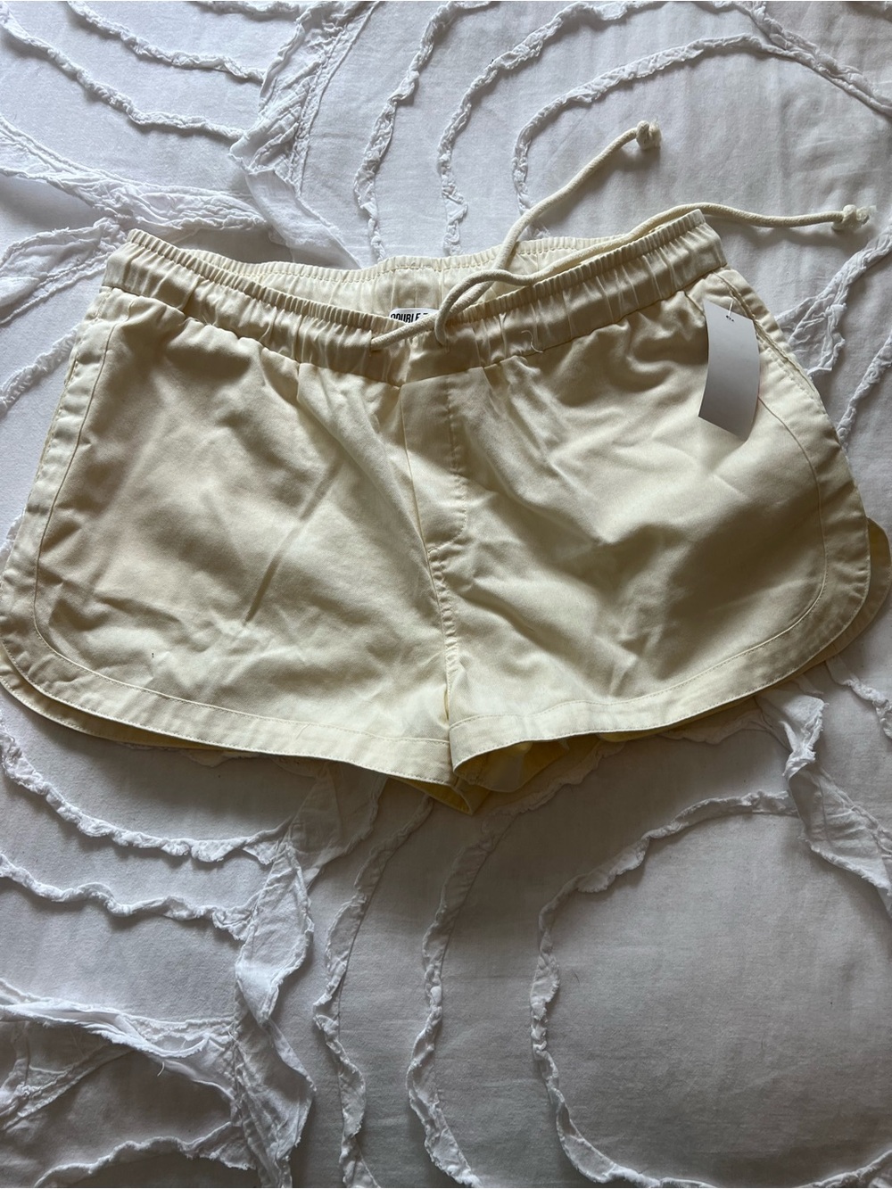 Women’s Cream Drawstring Lounge Shorts